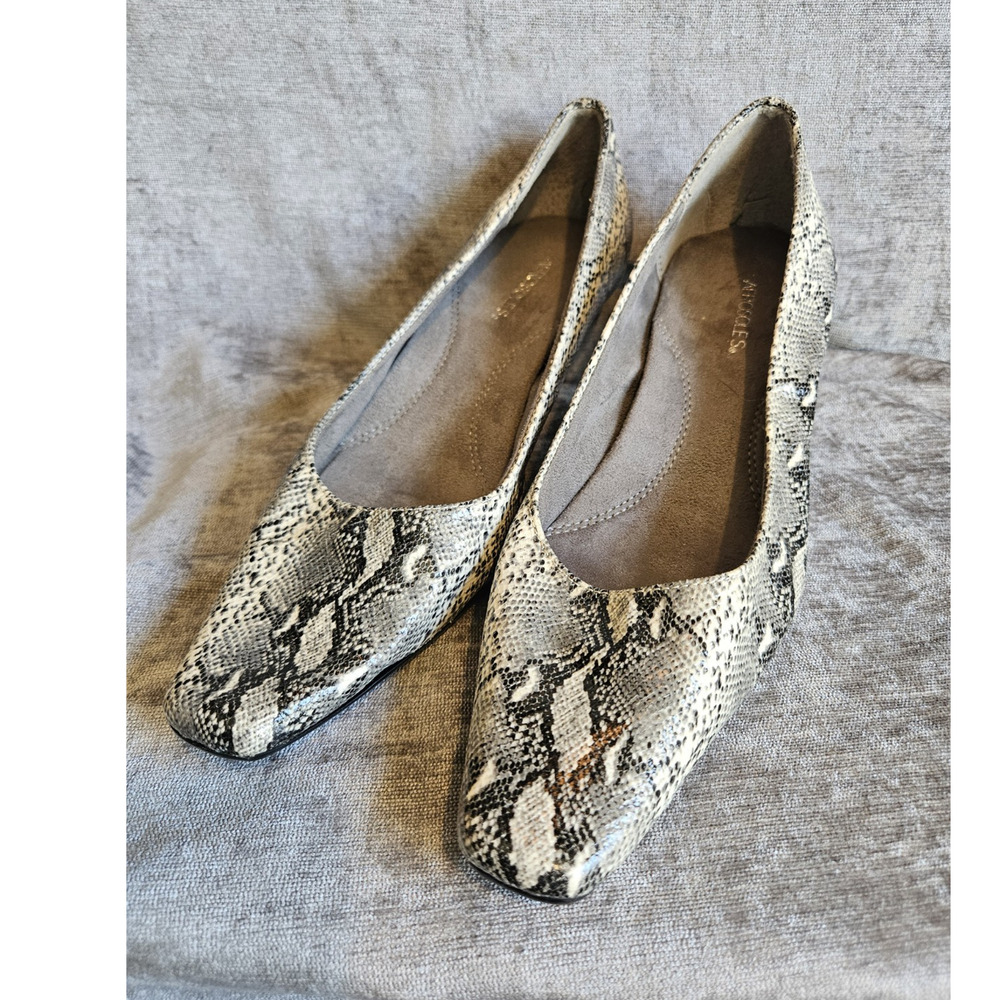 Aerosoles Women’s Snake Print Kitten Heel Pump, Square Toe, US 7